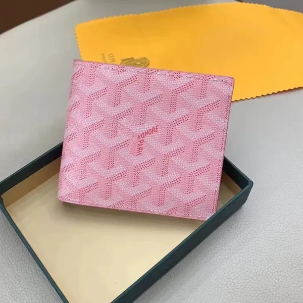 Goyard Saint Louis Pink Canvas Short Wallet - 1