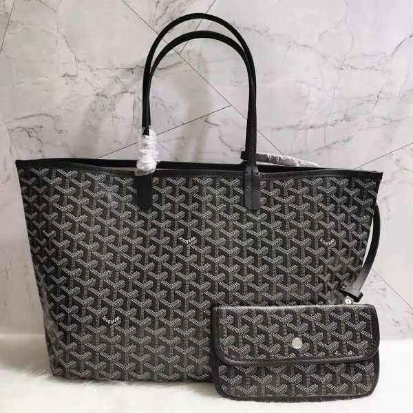 Goyard Saint Louis Tote and Wallet in Black Chevron Canvas Tote Bag product listing in Litbuy spreadsheet finds