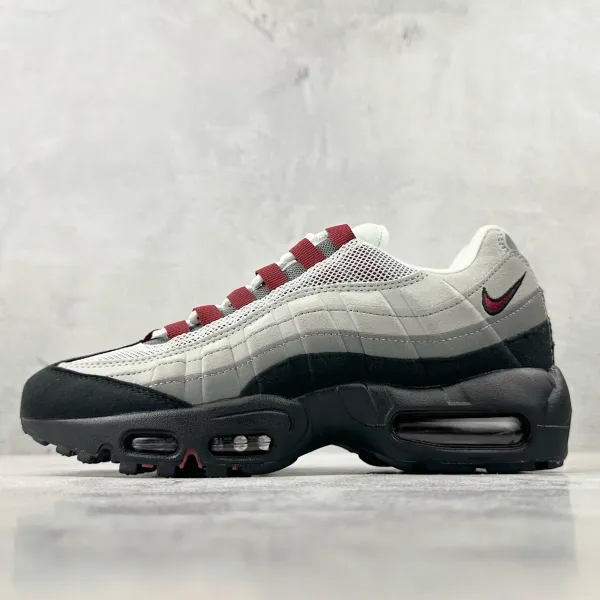 Nike Air Max 95 Grey Red Black Running Shoes - 1