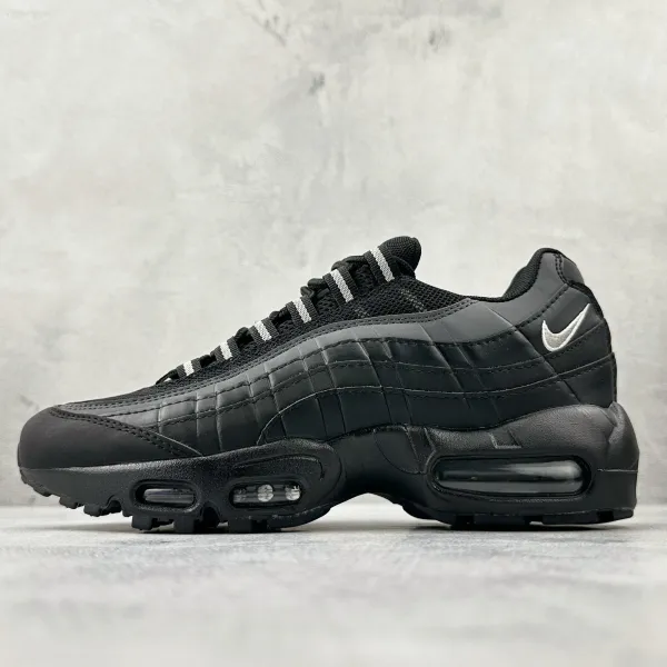 Nike Air Max 95 Black Quilted Leather Sneakers - 1