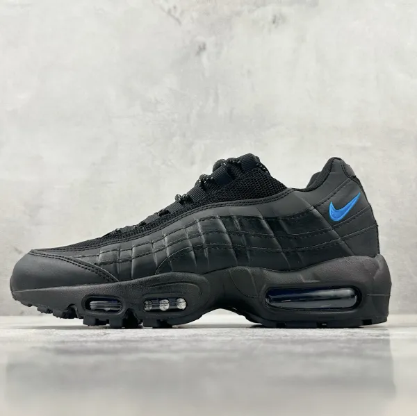 Nike Air Max 95 Black with Electric Blue Swoosh Sneakers - 1