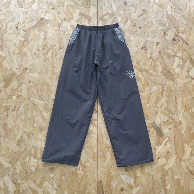 cny Mertra Nylon Track Pants (Grey / Grey)  尼龙深灰拼浅灰 直筒长裤 M-9