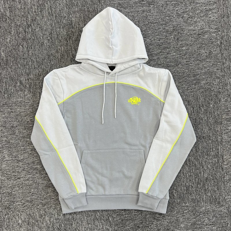 cny  S-World Hoodie-LightGrey 绿标浅灰拼中灰嵌条卫衣 SY-30