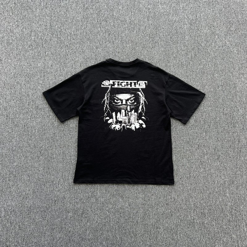 cny  SYNAWORLD LDN-FIGHT-TEE-BLACK 斗争印花短袖 SY-126