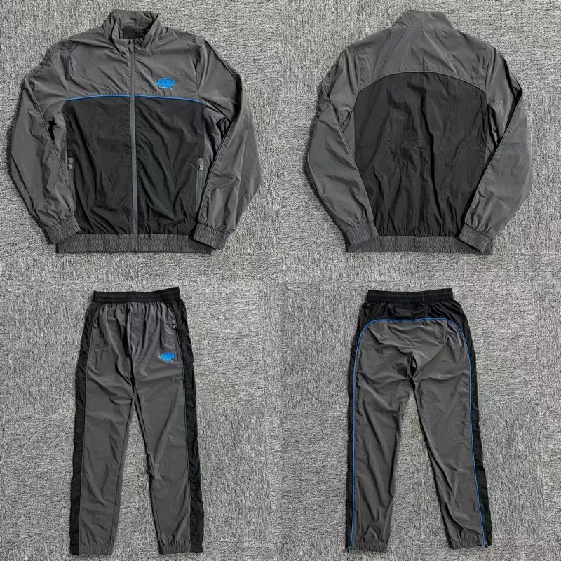 S-World Logo Shell Tracksuit Grey Blue
