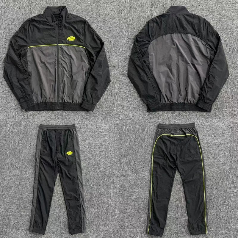 S-World Logo Shell Tracksuit Black Grey