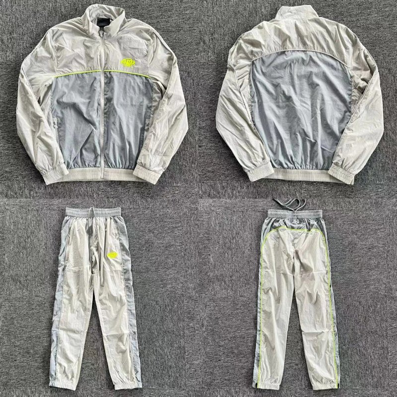S-World Logo Shell Tracksuit Grey Green