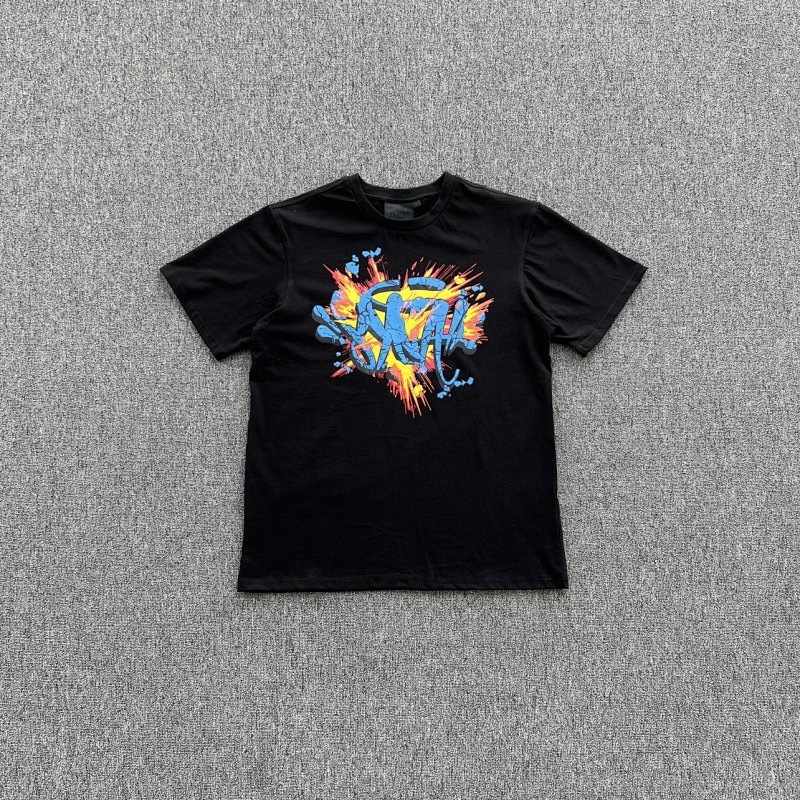 cny  SYNAWORLD EXPLOSION-TEE-BLACK 蓝色爆炸印花短袖 SY-131