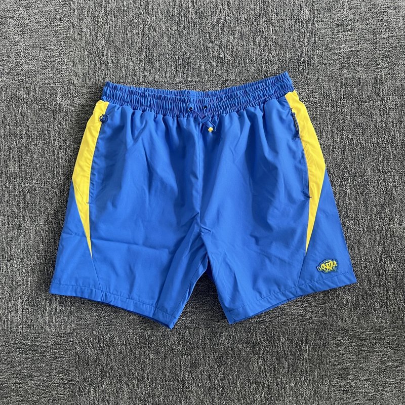 cny   S-World SYNA VORTEX TRACK SHORT-BLUE/YELLOW 梭织拼色短裤-宝蓝拼黄色 SY-64