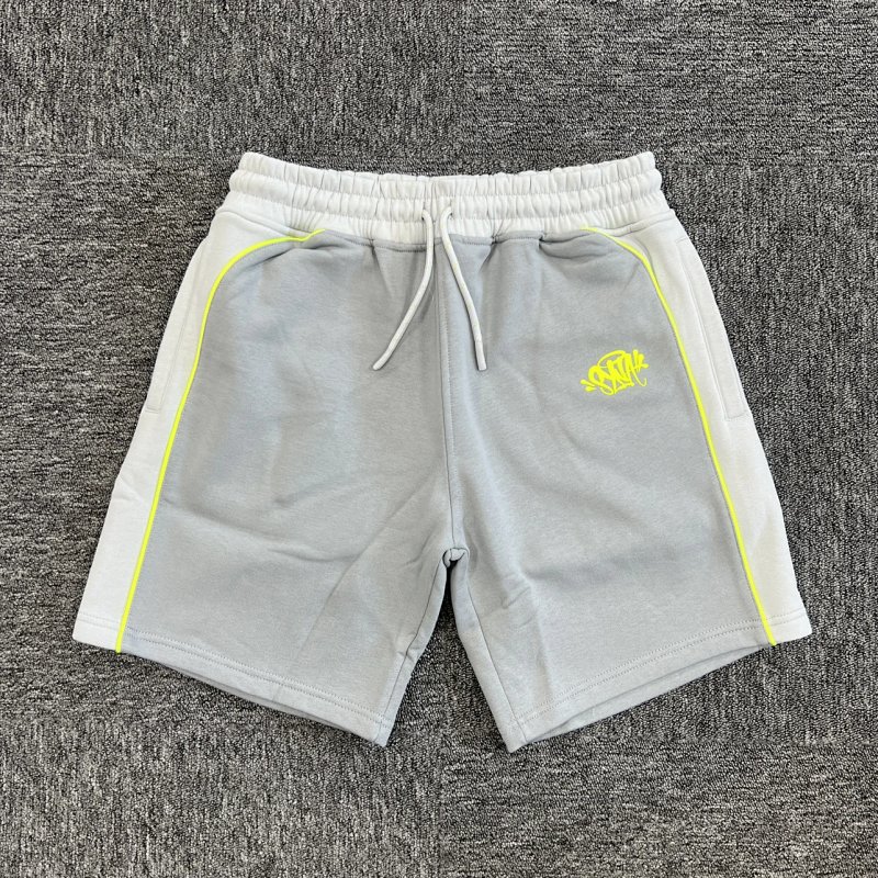 cny S-World Short-LightGrey 绿标浅灰拼中灰嵌条短裤 SY-31