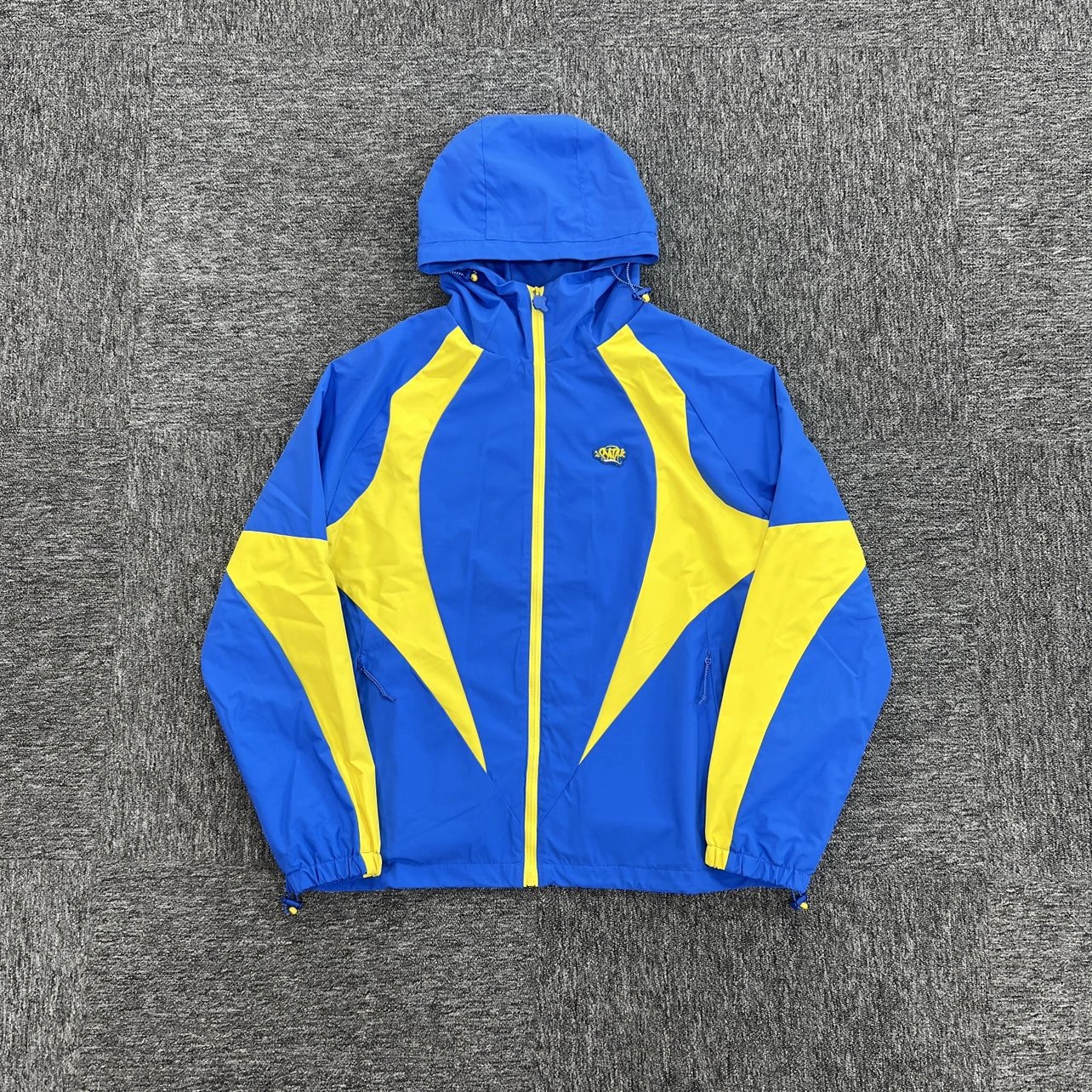 Woven Color-Block Jacket - Royal Blue with Yellow SY-63