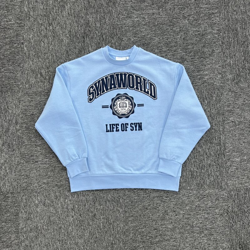 cny VARSITY CREW SWEAT-LIGHT BLUE 大印花 圆领卫衣 浅蓝色 SY-74