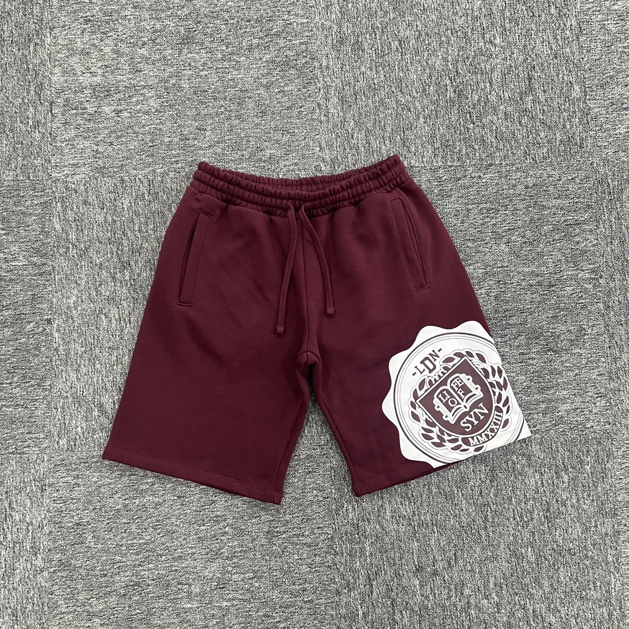 Burgundy Large Print Shorts SY-77