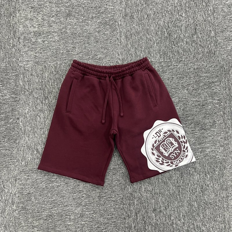cny   VARSITY CREW SHORT-BURGUNDY 大印花 短裤 酒红色 SY-77