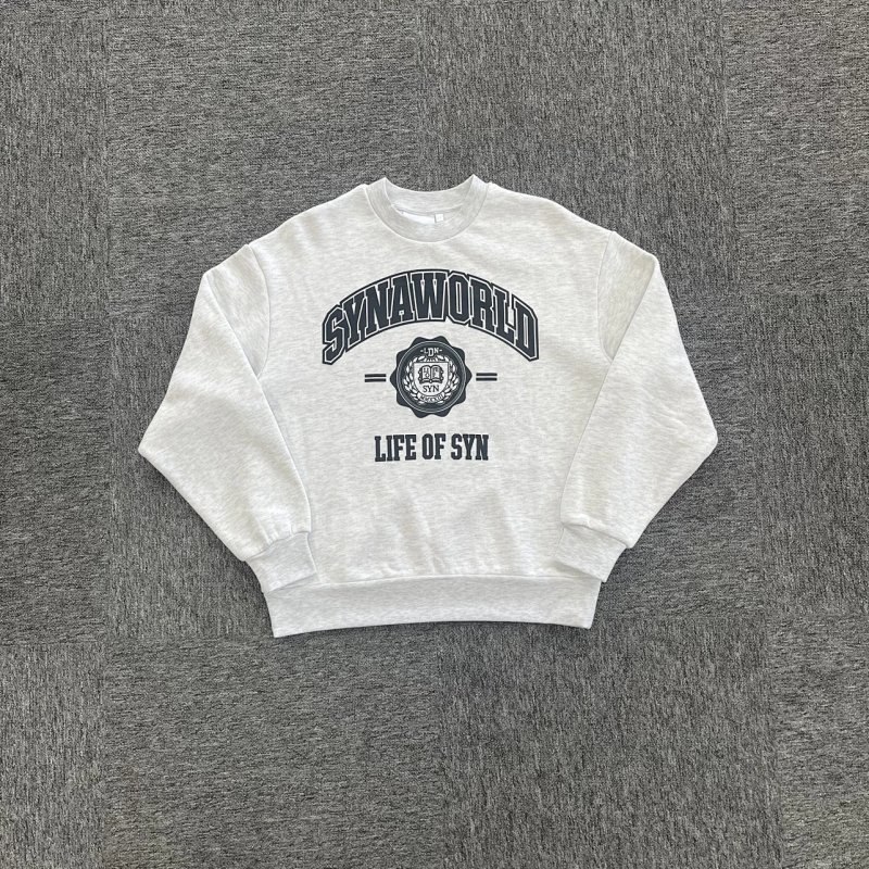 cny   VARSITY CREW SWEAT-Grey 灰色圆领卫衣 黑印花  SY-114