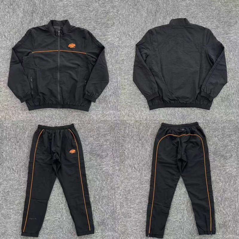 cny SHELL-TRACKSUIT-BLACK/ORANGE 黑色面料 橘色印花 梭织套装 SY-81