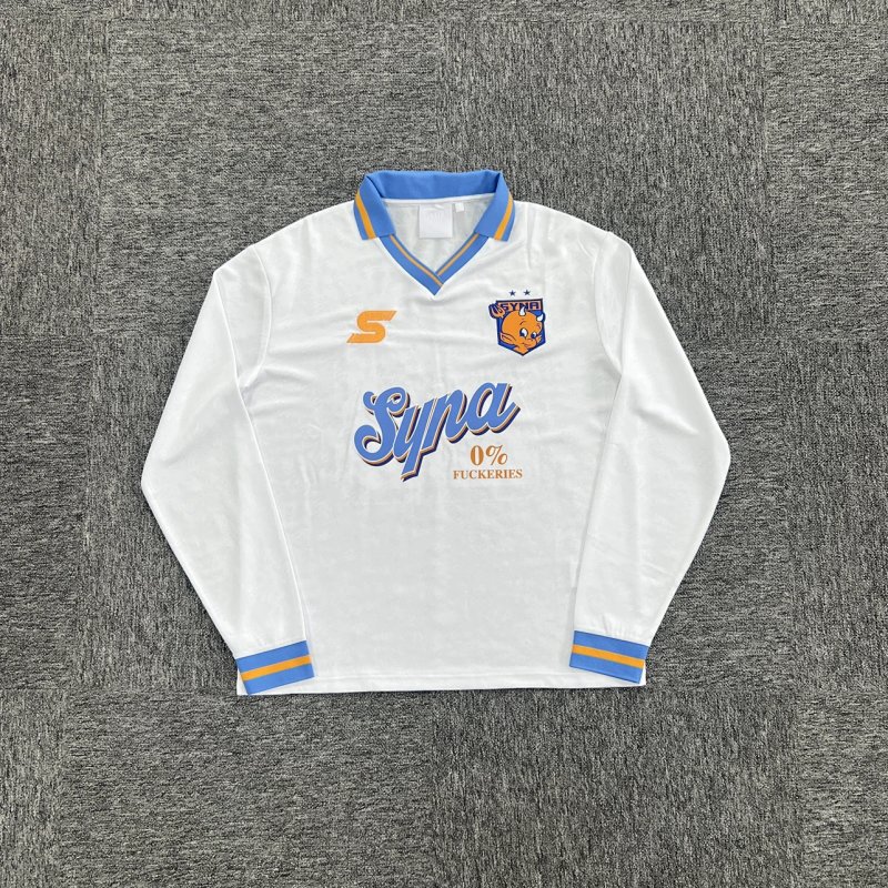 cny  SynaWorld Footy Jersey-White  提花长袖球衣 白色 SY-156