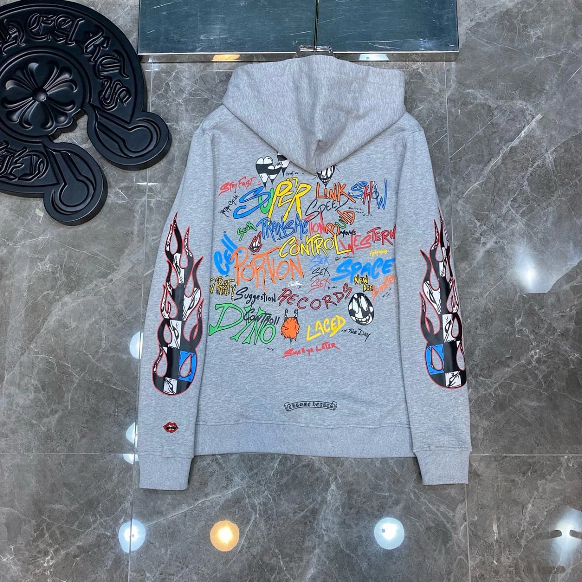 Chrome Hearts Fleece Zip-Up Jacket Black Outerwear product detail 16 in Litbuy spreadsheet finds