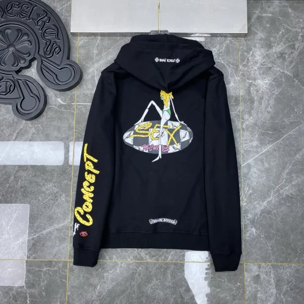 Chrome Hearts Fleece Zip-Up Jacket Black Outerwear - 14
