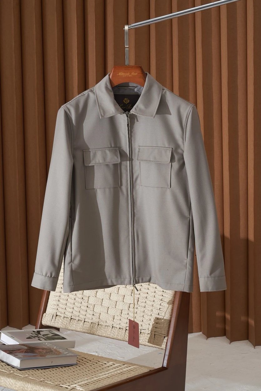 Loro Piana Classic Old Money Style Minimalist Men's Shirt Jacket