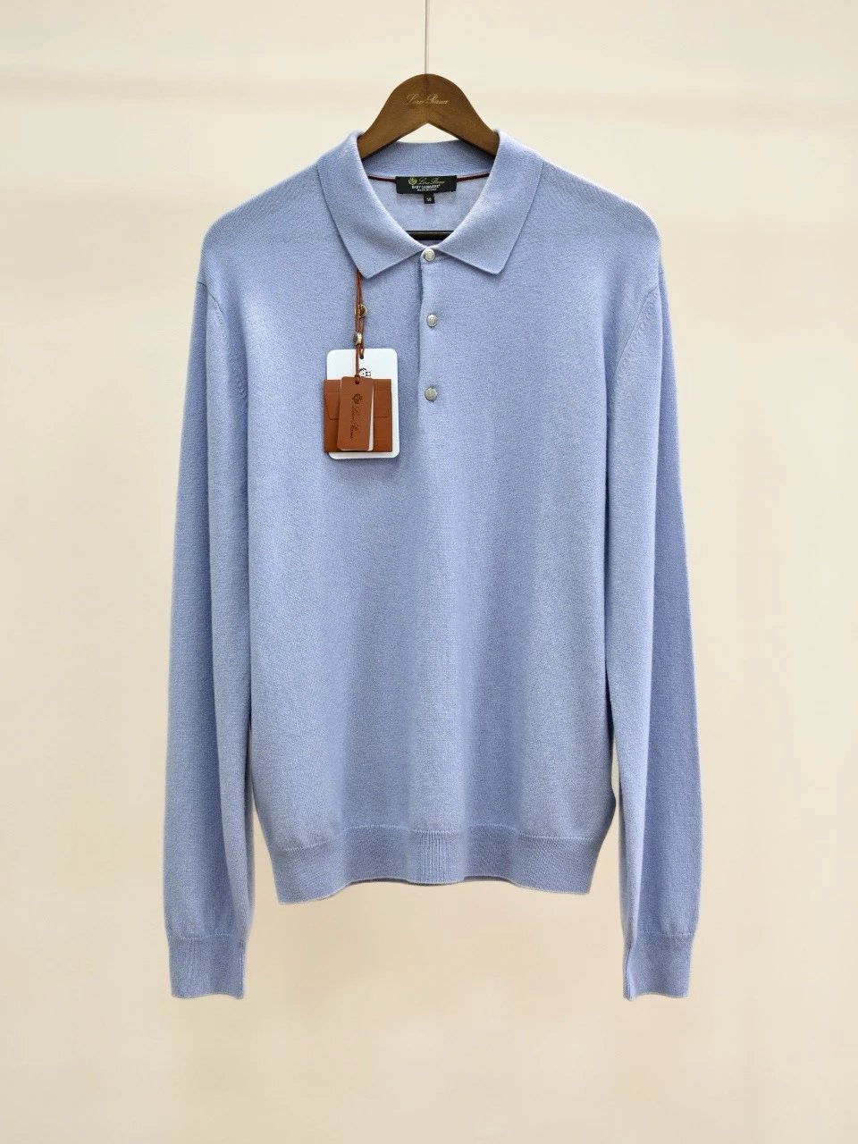 Old Money Italian Style Casual Versatile Fashion Cashmere Blend Men's Button Long Sleeve Polo Shirt