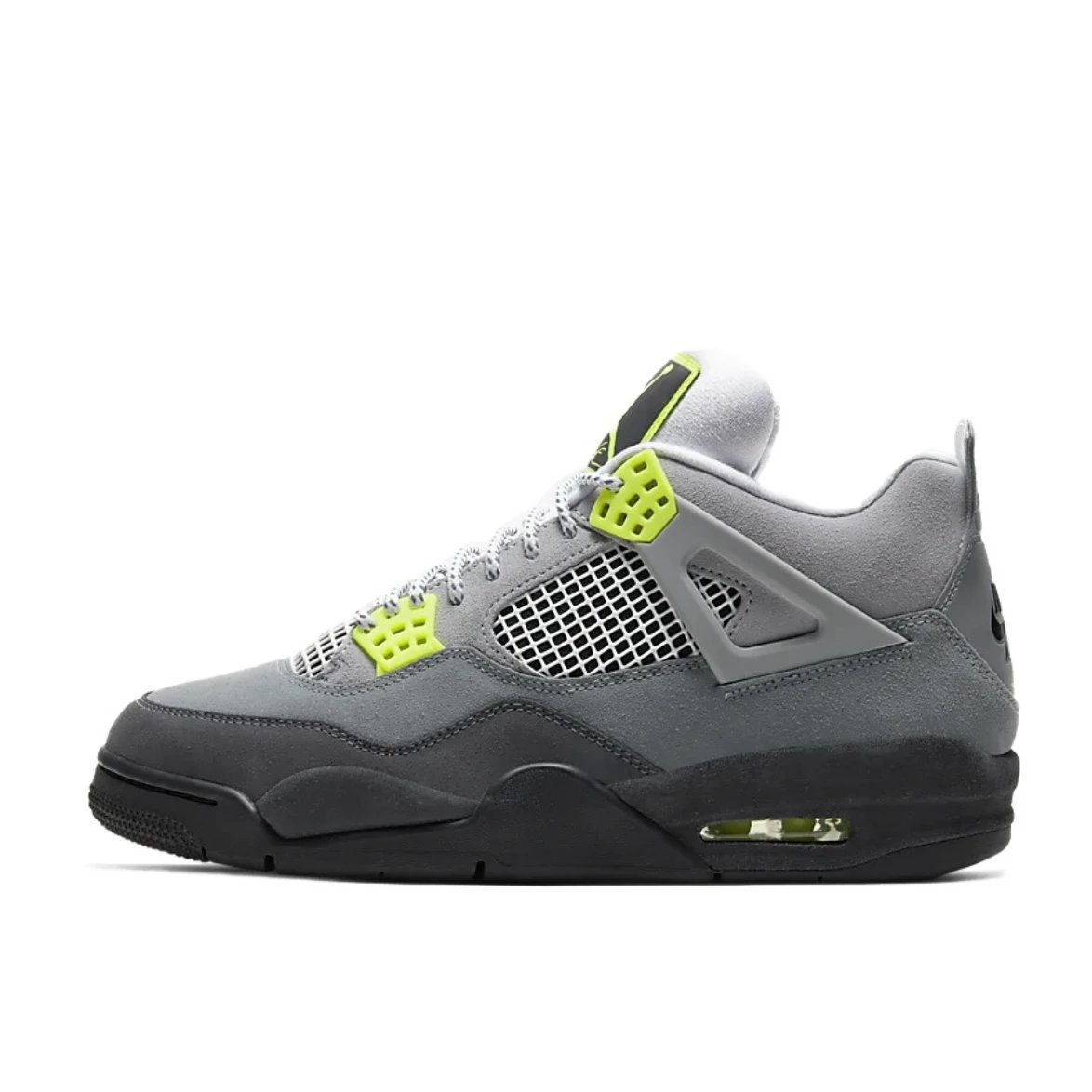 Air Jordan 4 Retro Cool Gray Neon Green Sneakers