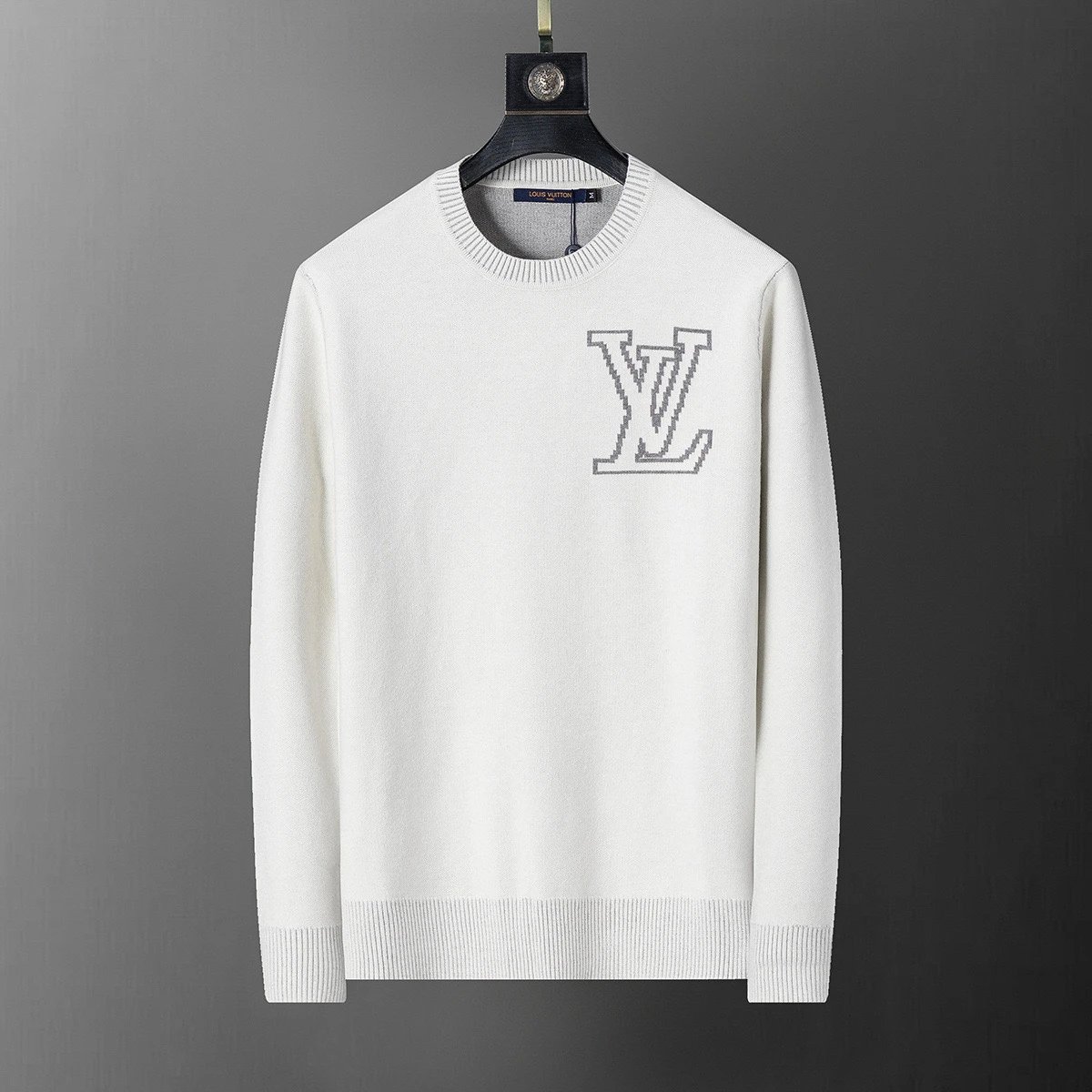 Louis Vuitton Brown Crewneck Knit Sweater with LV Logo Patch product photo 4