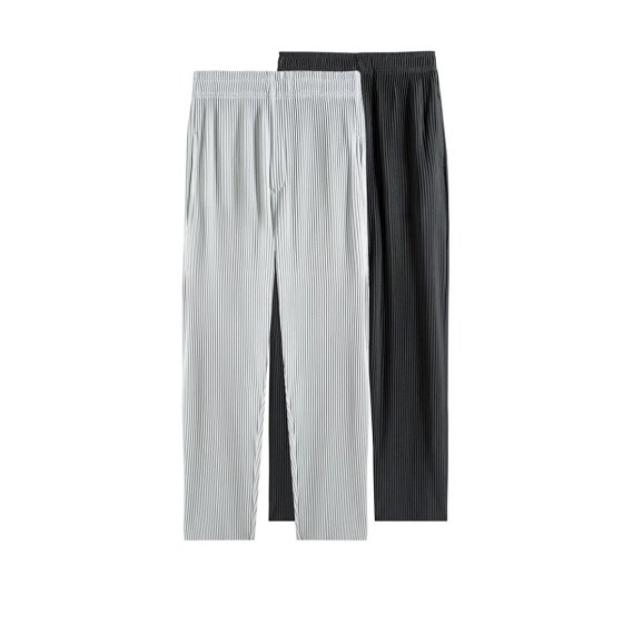 Miyake pleated pants men's loose straight leg pants minimalist high street trend brand hanging casual pants