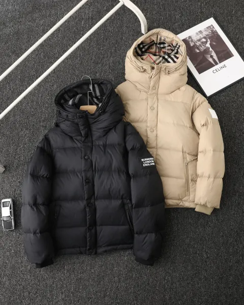 Burberry Hooded Down Jacket Beige - 5