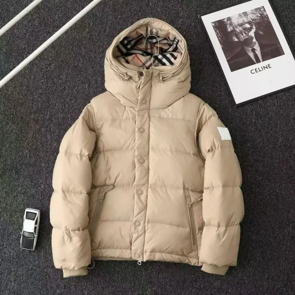 Burberry Hooded Down Jacket Beige - 1