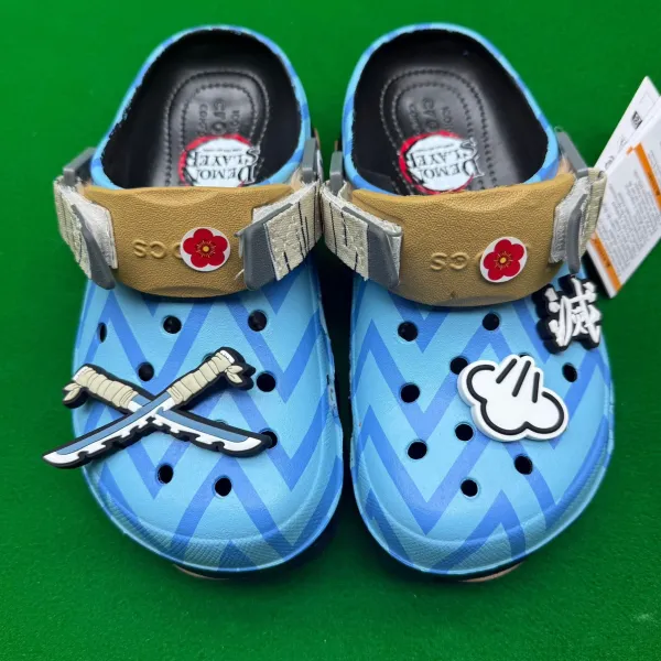 Crocs x Demon Slayer Classic Clog Orange Yellow Collaboration Kids Sandals - 4