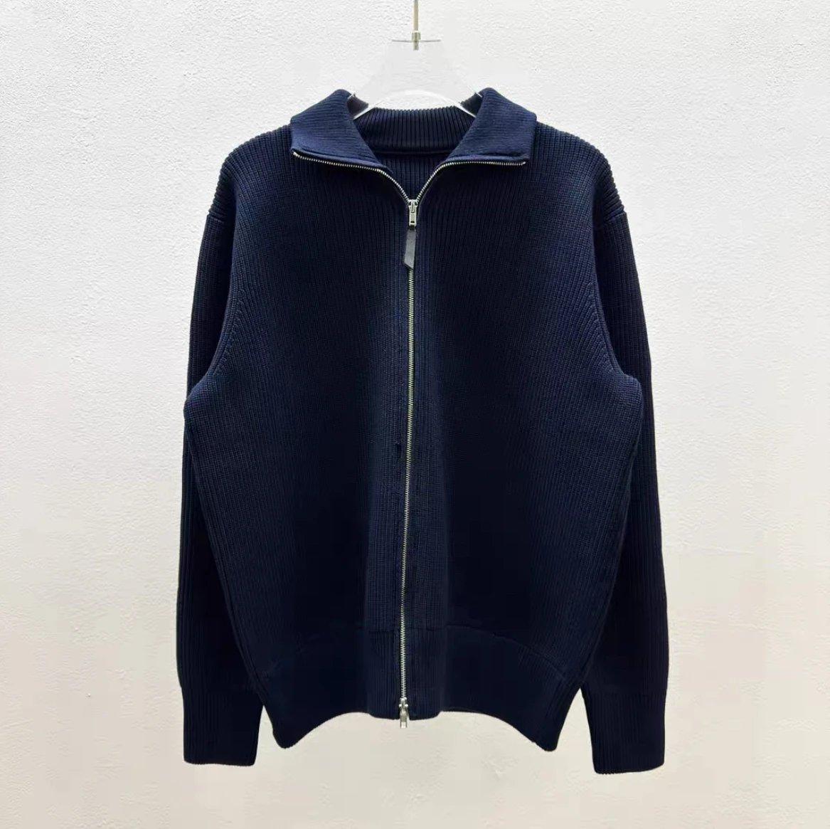 Maison Margiela Zip Sweater Wool Cashmere Navy