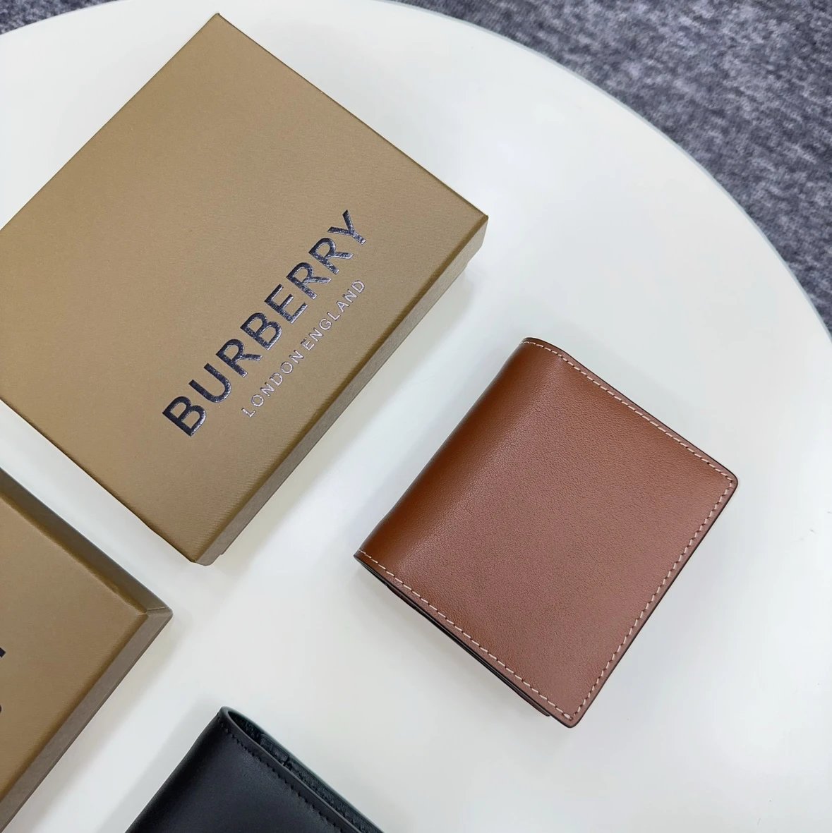 Burberry Horseferry Check Card Holder Black and Beige Wallet - 8