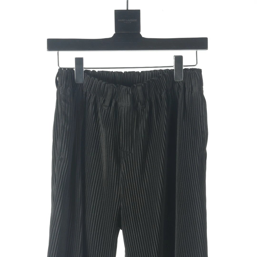 Design Pleated Wide-Leg Pants Charcoal Gray - 17