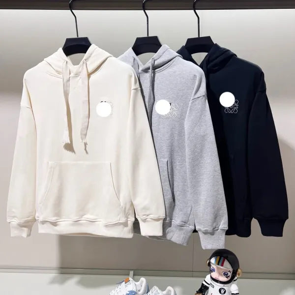 Loewe Anagram Logo Hoodie Gray - 4