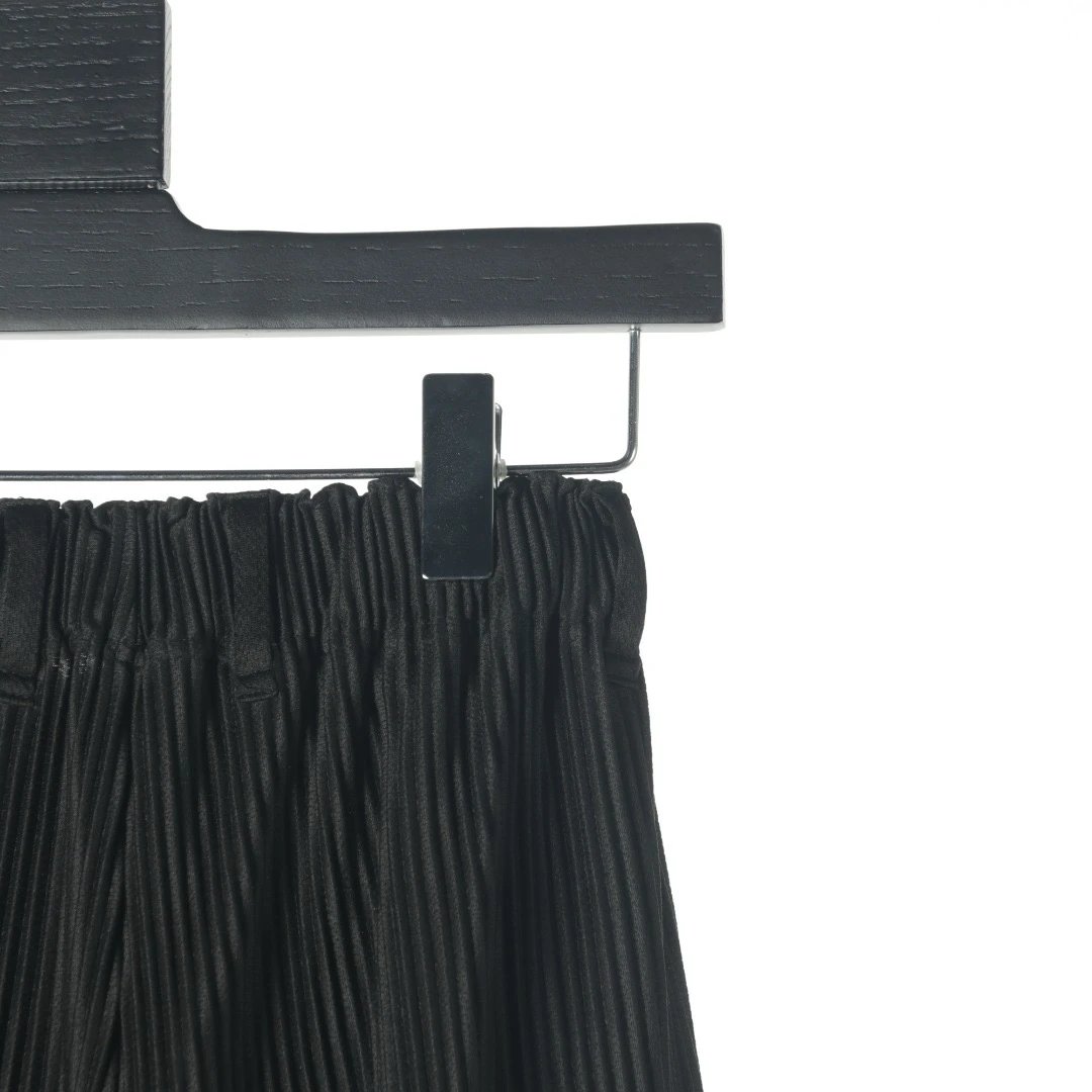 Design Pleated Wide-Leg Pants Charcoal Gray - 20