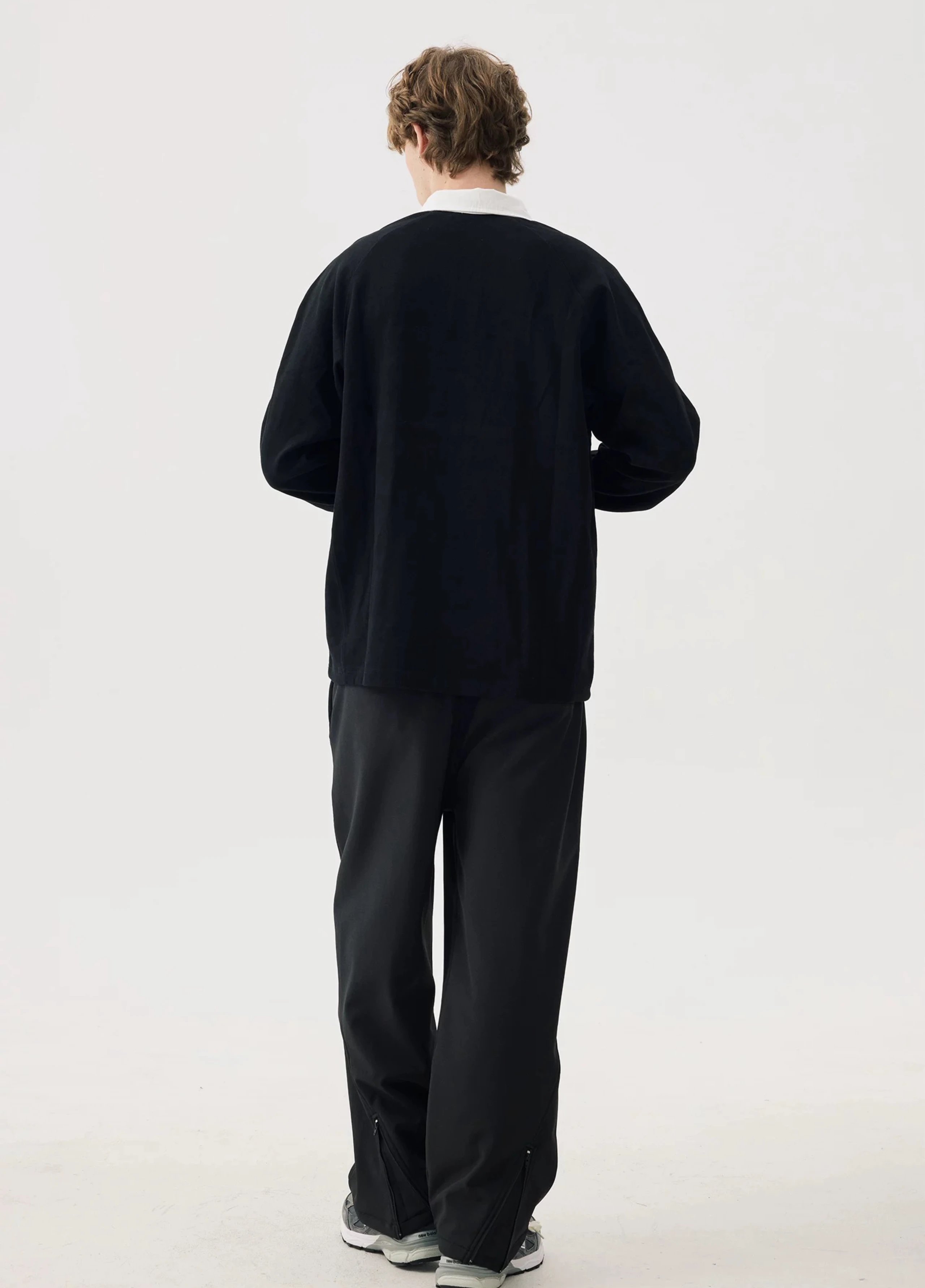 Kith Rugby Shirt Black with White Collar - 6