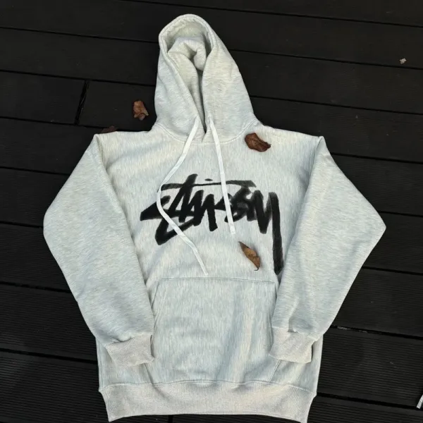 Stüssy Classic Logo Hoodie Black - 5