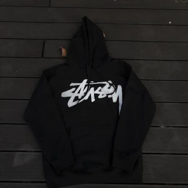 Stüssy Classic Logo Hoodie Black - 1