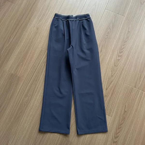 Design Wide-Leg Pants Navy Blue Pants - 5