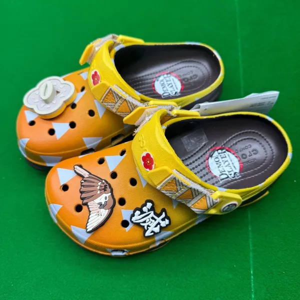 Crocs x Demon Slayer Classic Clog Orange Yellow Collaboration Kids Sandals - 1