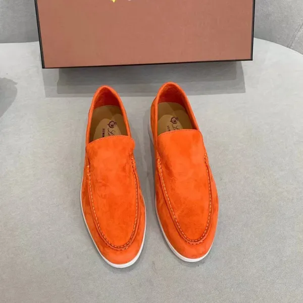 Loafers Orange Suede Slip-On Loafers - 1