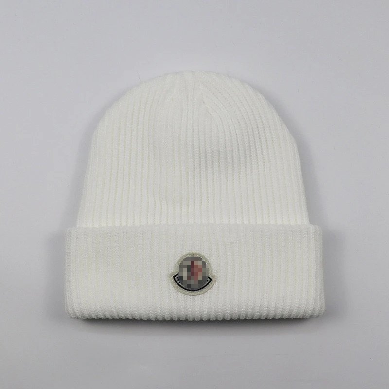 Moncler Logo Beanie White Hat - 7