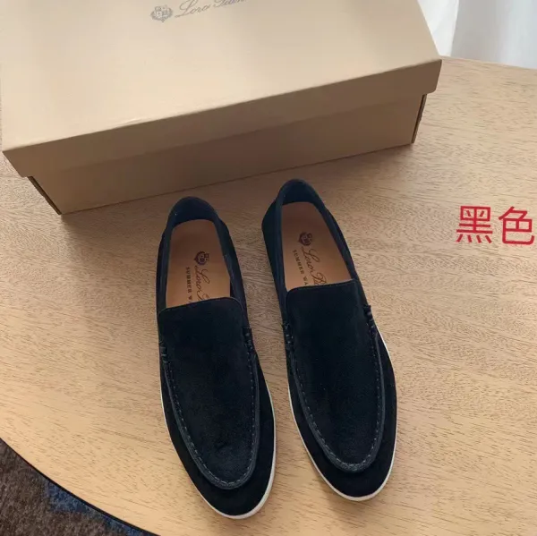 Loro Piana Summer Walk Loafers Black Casual Shoes - 1