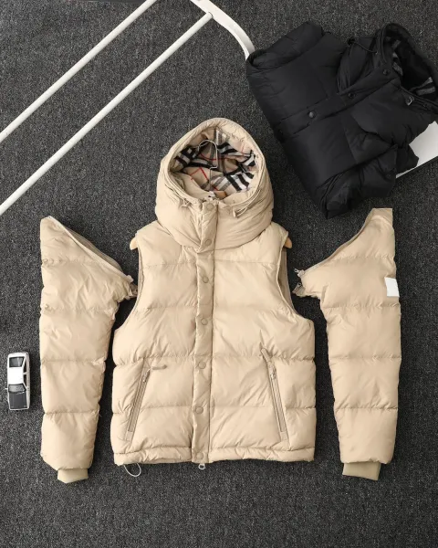 Burberry Hooded Down Jacket Beige - 8