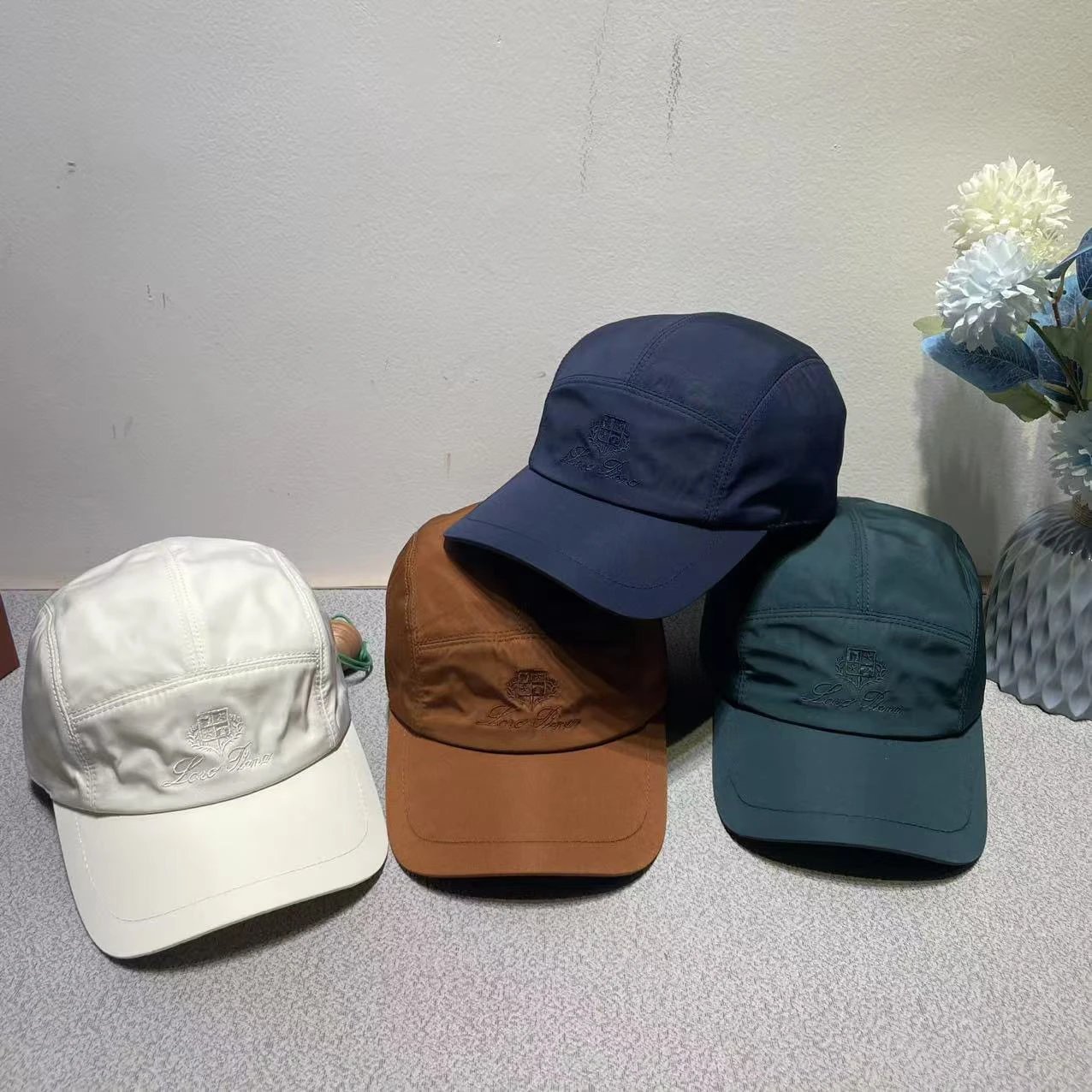 Loewe Baseball Cap Beige Embroidered Logo Hat - 3