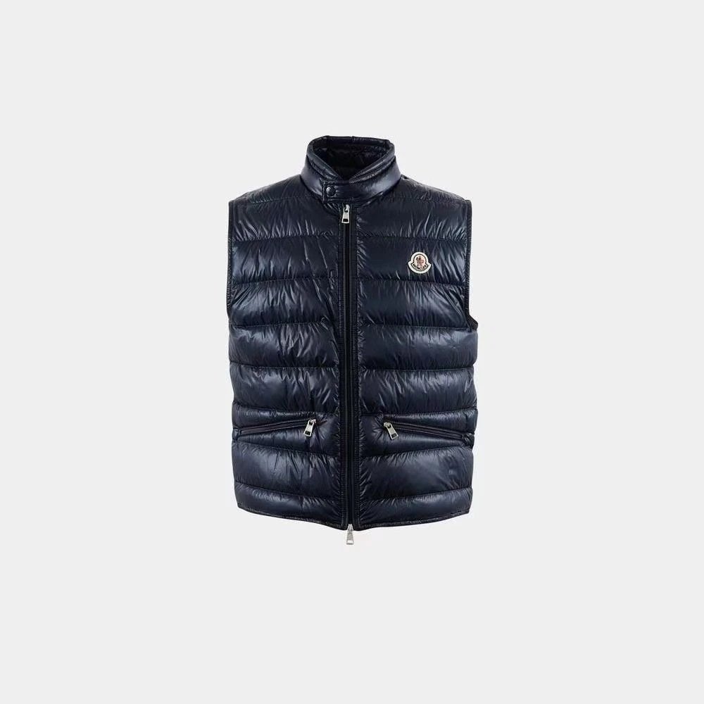 Moncler Down Vest Black with White Sleeve Contrast - 14