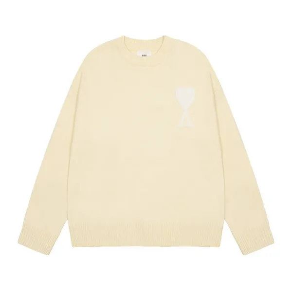 Ami Paris Heart Logo Knit Sweater Light Blue - 13