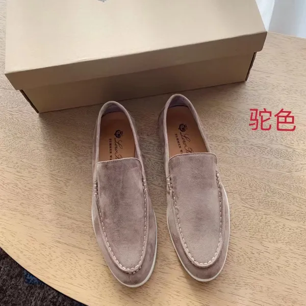 Design Suede Loafers Camel Casual Shoes - 1