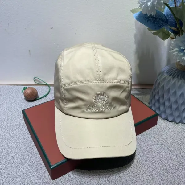 Loewe Baseball Cap Beige Embroidered Logo Hat - 1